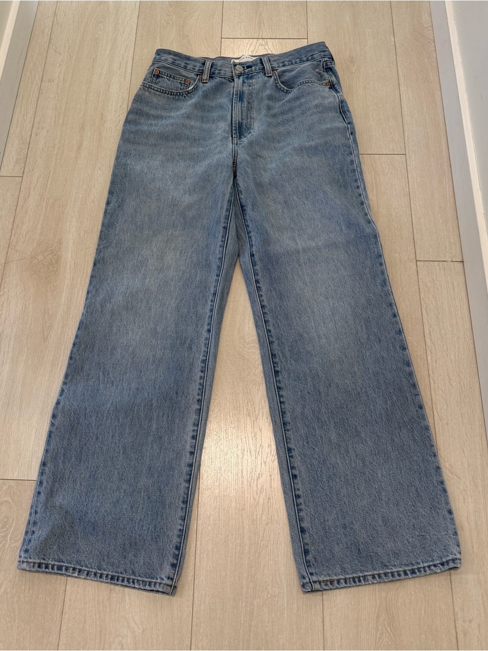 Denim Forum Farrah Wide-Leg Jeans in Light Blue Wash